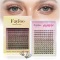 Natural Wispy Soft Lash Clusters with 0.05mm Invisible Band, C Curl 8-16mm, DIY Salon Effect Lightweight Lash Extensions, FayJoo AIRY 11 Lash Only