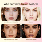 Natural Brown Lash Clusters with Thin Clear Band, Soft Wispy C Curl Lash Extensions, Most-Used Sizes for Daily Wear, Portable Pack, Budget-Friendly for Beginners, FayJoo AIRY 12 Brown Lite