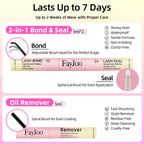Natural Wispy Lash Clusters Kit, C Curl Soft Individual Lashes 8-16mm, DIY Eyelash Extensions with 0.05mm Thin Invisible Band, DIY Salon Kit with Bond Seal Remover Tweezer, FayJoo AIRY 12 Kit