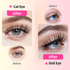Self-Adhesive Lashes with C Curl Natural Look, 24H Strong Hold, Press On Eyelash Clusters with Invisible Band, Reusable, No Glue/Remover Needed, Beginner Friendly, FayJoo AIRY 12 Pre Glued