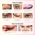 Self-Adhesive Lashes with C Curl Natural Look, 24H Strong Hold, Press On Eyelash Clusters with Invisible Band, Reusable, No Glue/Remover Needed, Beginner Friendly, FayJoo AIRY 12 Pre Glued