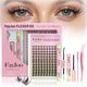Wispy Spiky Soft Lash Clusters Kit, C Curl 8-18mm, Thin Fiber with 0.05mm Invisible Band, DIY Salon Eyelash Extension Kit with Bond Seal Remover Tweezers, Lightweight, FayJoo FLICKER 11 Kit