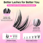 Dramatic Volume Lash Clusters, 0.05mm Thin Band 10-16mm C Curl, Compact Travel Pack, Budget-Friendly for Beginners, FayJoo BOLDEE 11 Lite