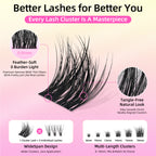 Volume and Soft Lash Clusters, Thin Fiber with 0.05mm Invisible Band,Thick DIY Salon Extensions Kit with Bond Seal Remover Tweezer,C Curl with 8-18mm Lengths,FayJoo BOLDEE 13 Kit