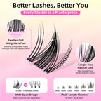 Spiky Fairy Lash Clusters with 0.05mm Thin Band, C Curl Manga Wet-Look Lashes, Most-Used Sizes for Daily Wear,Travel Compact Pack,Budget-Friendly for Beginner&Trial Seeker,FayJoo BOLD FLICKER 11 Lite