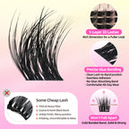 Volume and Soft Lash Clusters, Thin Fiber with 0.05mm Invisible Band,Thick DIY Salon Extensions Kit with Bond Seal Remover Tweezer,C Curl with 8-18mm Lengths,FayJoo BOLDEE 13 Kit