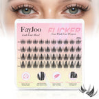 Spiky Fairy Lash Clusters with 0.05mm Thin Band, C Curl Manga Wet-Look Lashes, Most-Used Sizes for Daily Wear,Travel Compact Pack,Budget-Friendly for Beginner&Trial Seeker,FayJoo BOLD FLICKER 11 Lite