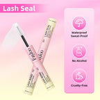 Eyelash Adhesive Long Lasting Up to 7 Days, Strong & Flexible Hold Glue for Eyelash Extensions, Hypoallergenic, Waterproof & Quick-Dry, 2 in 1 Bond & Seal for Lash Cluster(5ml*2), White/Clear