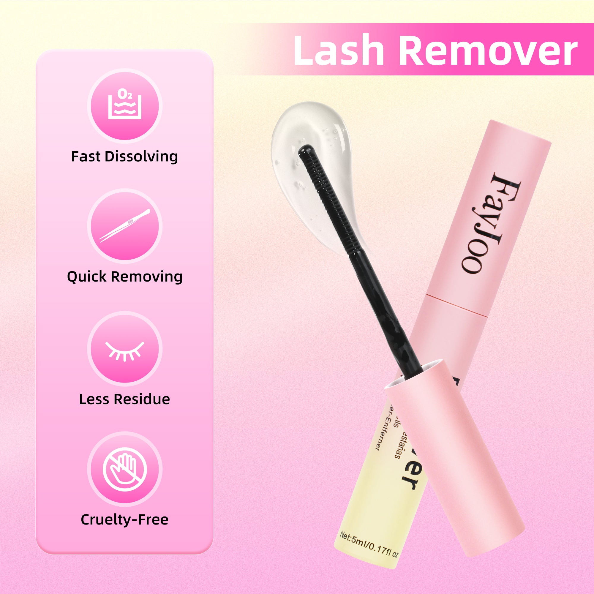 Eyelash Adhesive Long Lasting Up to 7 Days, Strong & Flexible Hold Glue for Eyelash Extensions, Hypoallergenic, Waterproof & Quick-Dry, 3 in 1 Bond & Seal & Remover for Lash Cluster(5ml Each)