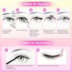 Eyelash Adhesive Long Lasting Up to 7 Days, Strong & Flexible Hold Glue for Eyelash Extensions, Hypoallergenic, Waterproof & Quick-Dry, 3 in 1 Bond & Seal & Remover for Lash Cluster(5ml Each)